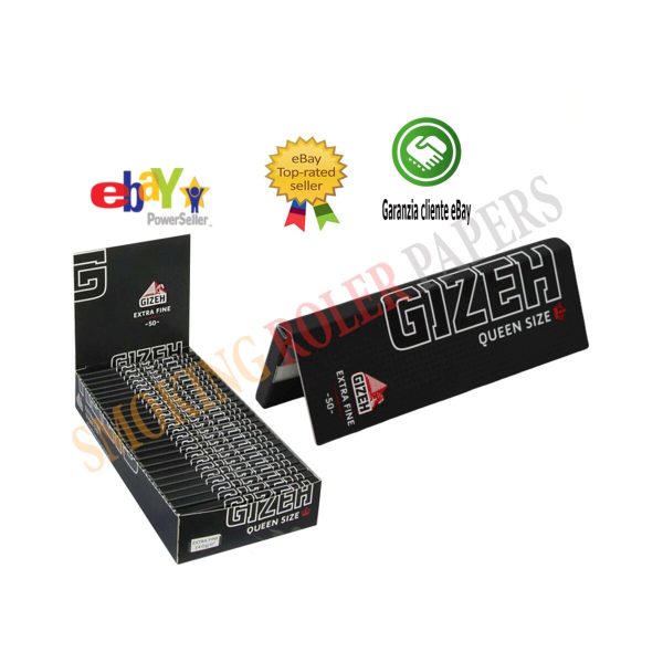 Χαρτάκια στριφτού Gizeh Black Extra Fine Queen Size 44 × 78 mm – 25 πακετάκια των 50 φύλλων