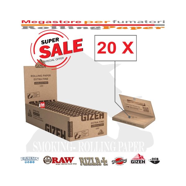 Χαρτάκια στριφτού Gizeh Extra Fine Brown Regular – συσκευασία με 20 πακετάκια