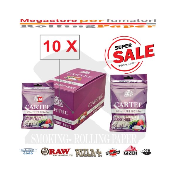 Φιλτράκια Cartel Berry Fruit Slim 6 × 15 mm – 120 φίλτρα