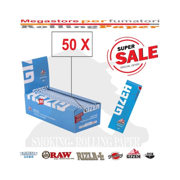 Gizeh Special Extra Fine Blue Regular Zigarettenpapier – Packung mit 50 Heftchen