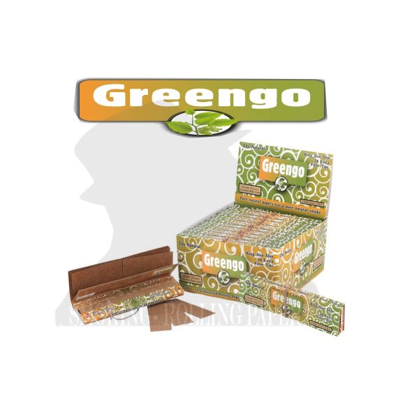 Greengo Green King Size Slim Zigarettenpapier mit Filtertips – Packung mit 24 Heftchen
