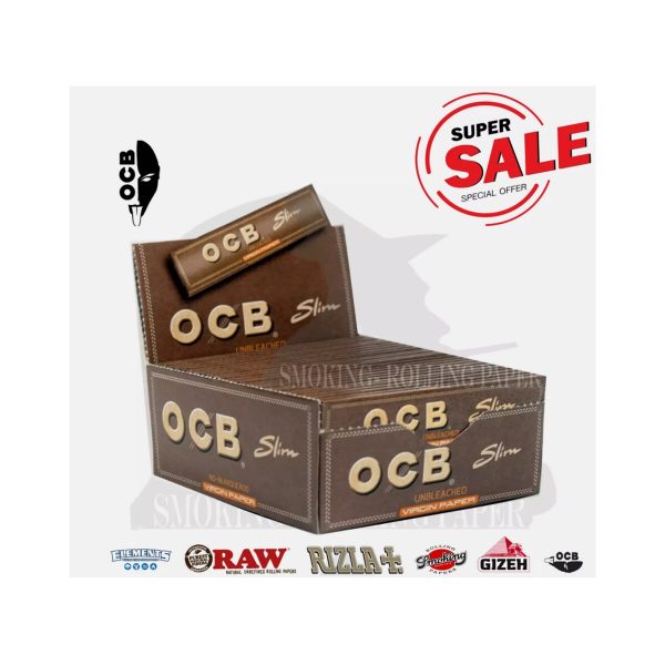 OCB Virgin Brown Gold King Size Slim Zigarettenpapier – Packung mit 50 Heftchen