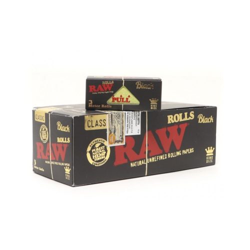 Χαρτάκια στριφτού σε ρολό RAW Natural Black Rolls Slim – 12 ρολά