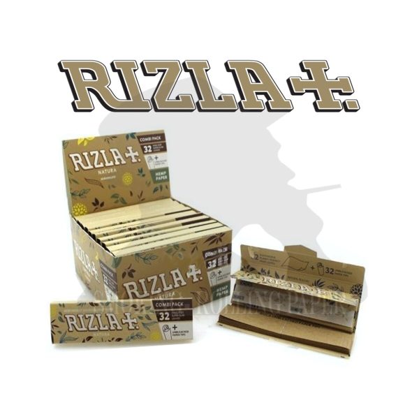 Rizla Natura King Size Slim Zigarettenpapier mit Filtertips – Packung mit 32 Heftchen