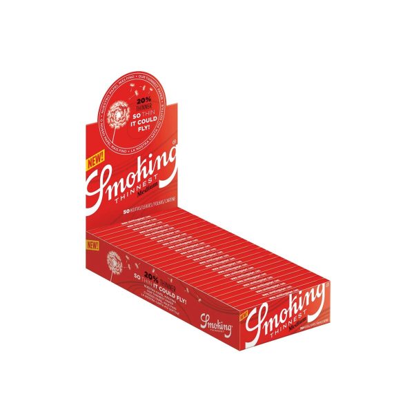 Papier à rouler Smoking Thinnest Medium 1¼ – lot de 50 carnets