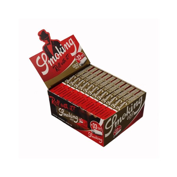 Χαρτάκια στριφτού Smoking Gold King Size Slim με φίλτρα – συσκευασία με 24 πακετάκια