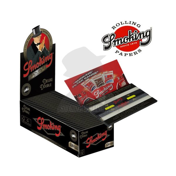 Smoking Deluxe Double Regular 69 × 37 mm Rolling Papers – 25 Booklets of 120 Sheets