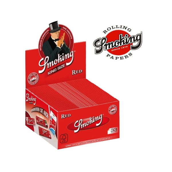 Papier à rouler Smoking Red King Size Slim – lot de 50 carnets