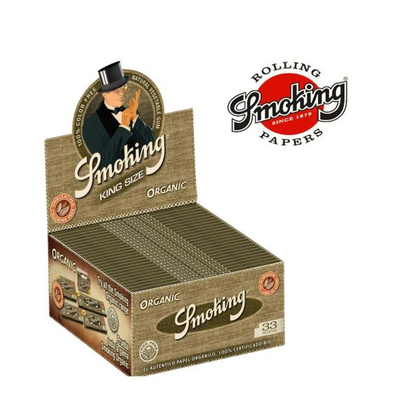 Papier à rouler Smoking Organic King Size Slim en chanvre – lot de 50 carnets