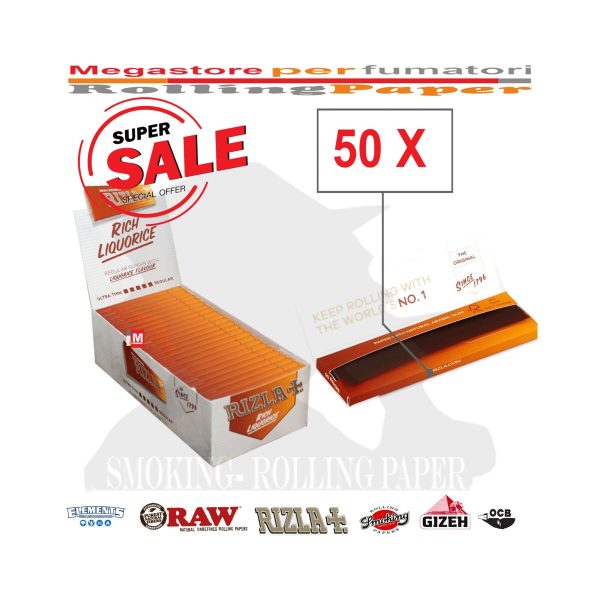 Papier à rouler Rizla Liquorice Regular – lot de 50 carnets