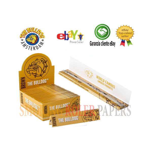 The Bulldog Brown King Size Slim Zigarettenpapier – Packung mit 50 Heftchen