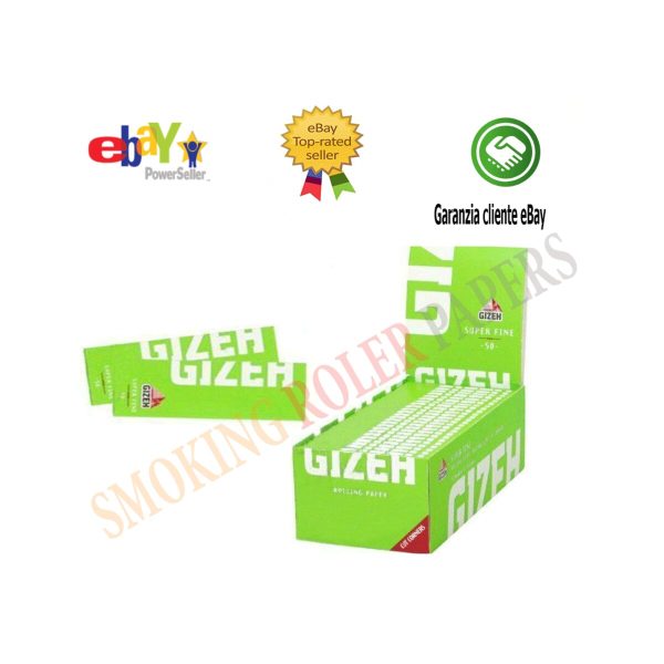 Papier à rouler Gizeh Super Fine Green Regular – lot de 50 carnets