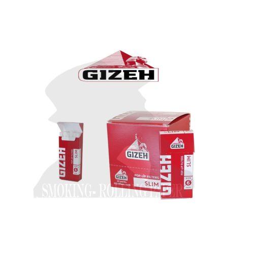 Φιλτράκια Gizeh Red Slim Pop-Up 6 mm – 10 θήκες των 102 φίλτρων