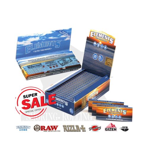 Χαρτάκια στριφτού Elements Blue Medium 1¼