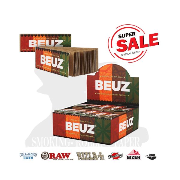 Filtres en carton BEUZ Brown en chanvre King Size 60 × 25 mm – 40 carnets