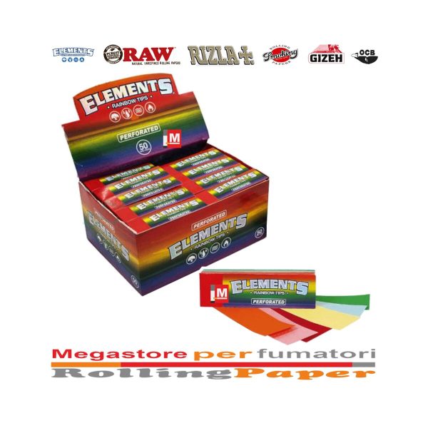 master-88 Filtres en carton Elements Rainbow Slim perforés – 50 carnets